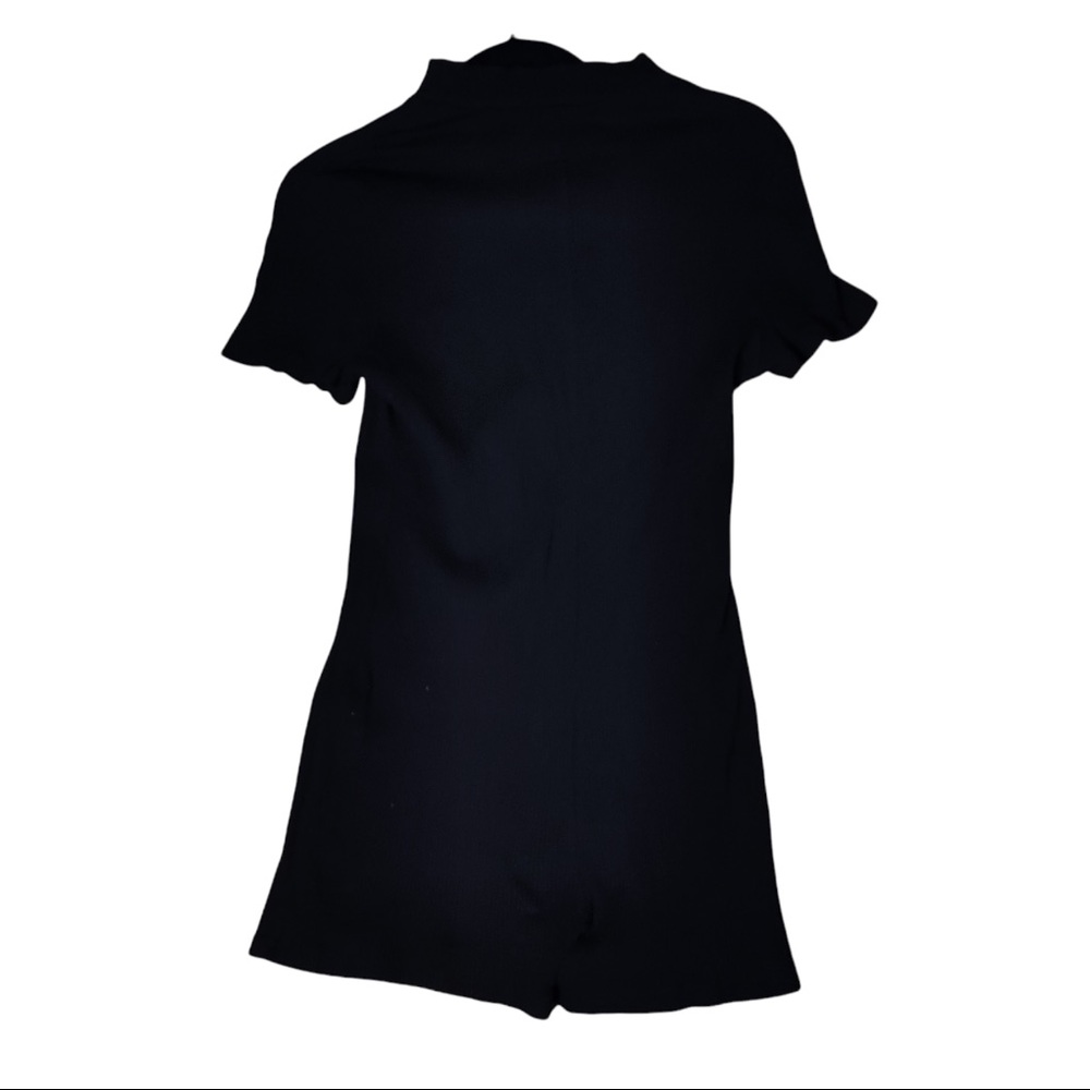 Shein curve short sleeve black romper shorts